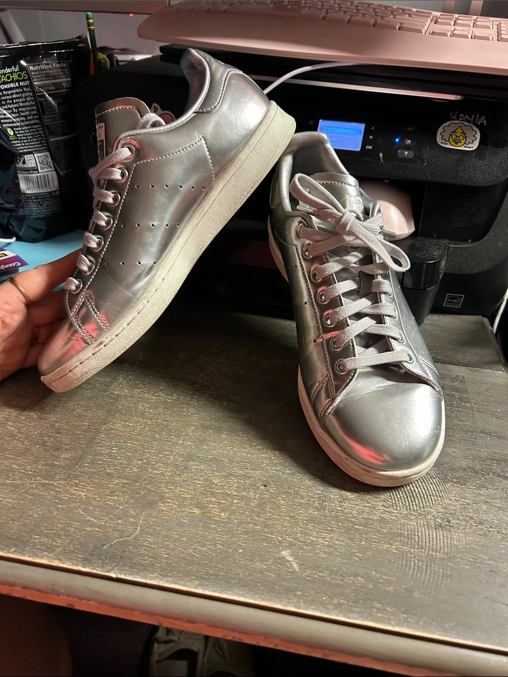 Men's Metallic Silver‎ Low-Top Sneakers Adidas Stan Lee size 8